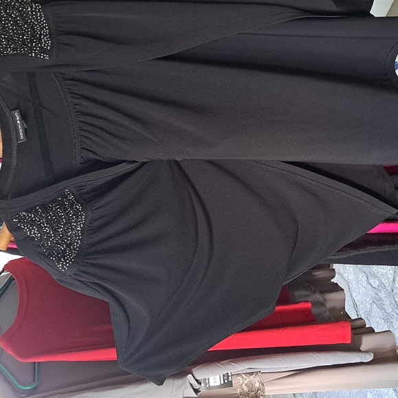 Bat Wing Black Sequin Cardigan 3X - Picture 2 of 4